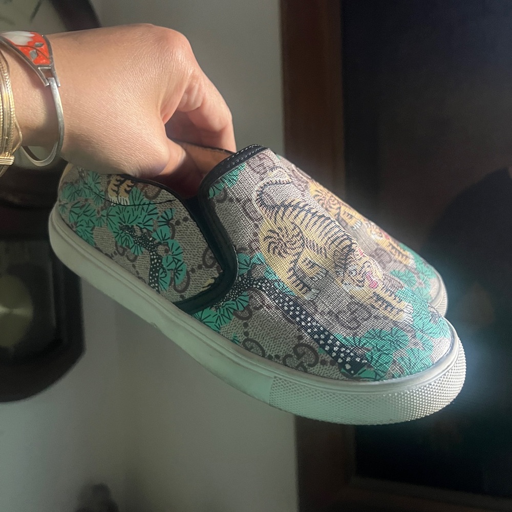 Kids Slip-On Shoes with Tiger Print